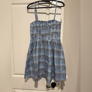 Topshop Blue/Black/White Checkered Dress NWOT